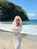 Robe maille blanc