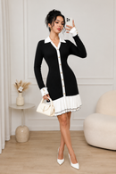 Robe Pull Femme Chic à Boutons – Robe Tricot Col Chemise | Maison Vera