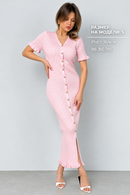 Robe Shakira – Robe Midi Femme en Maille à Boutons Dorés | Maison Vera
