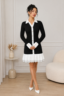 Robe Pull Femme Chic à Boutons – Robe Tricot Col Chemise | Maison Vera