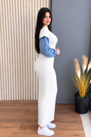 Robe en laine à manches jeans – Maison Vera