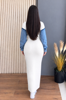 Robe en laine à manches jeans – Maison Vera