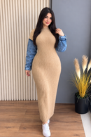 Robe en laine à manches jeans – Maison Vera