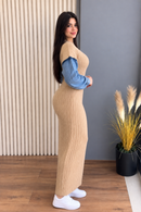 Robe en laine à manches jeans – Maison Vera