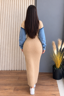 Robe en laine à manches jeans – Maison Vera