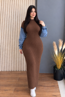 Robe en laine à manches jeans – Maison Vera