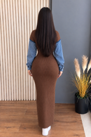 Robe en laine à manches jeans – Maison Vera