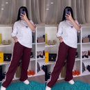 Ensemble sport femme blanc et bordeaux Maison Vera