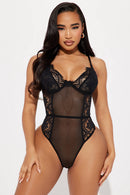 Body résille et dentelle Make Them Stare – Noir