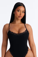 Body à bordure dentelle Kirstie – Noir