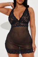 Nuisette en dentelle Love Your Charm – Noir – Vue 2
