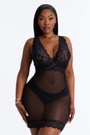 Nuisette en dentelle Love Your Charm – Noir – Vue 4