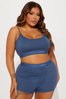 Ensemble caraco et boxer FN Mood – Bleu ardoise – Vue 4