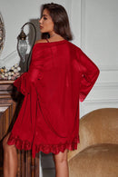 Ensemble nuisette et peignoir HautHeat – Bordeaux – Vue 4