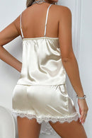 Pyjama satin caraco et short SilkySpell – Champagne – Vue 2