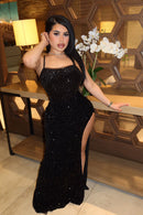 Robe longue noire à sequins Krissy – Maison Vera – Vue 4