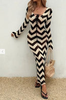 Robe longue de plage Maison Vera - détail du motif