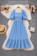 Robe élastique bleu ciel Maison Vera